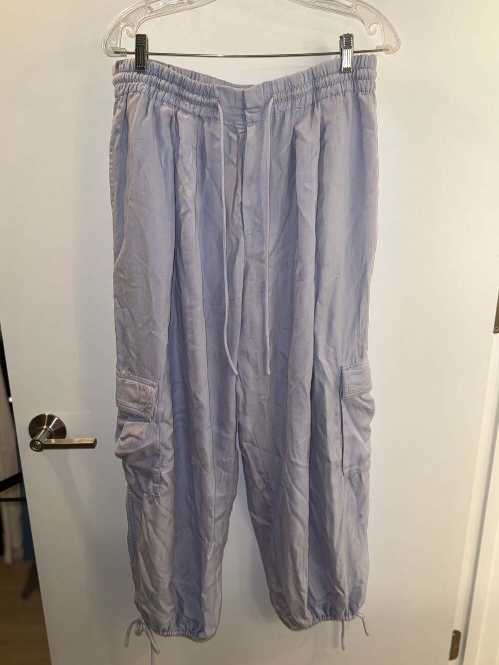 Free People Palash Solid Cargo Pants In Periwinkle